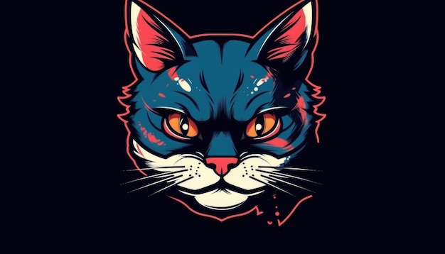 Esport estilo logo animal logo lobo gato perro niña hombre punk gato Generativo Ai