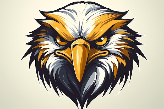 Esport-Logo mit Adlerkopf und Adler-Ikonen Aufkleber Kunstillustration Hintergrund