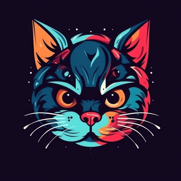 Esport style logo animal logo lobo gato cachorro menina homem gato punk Generative Ai