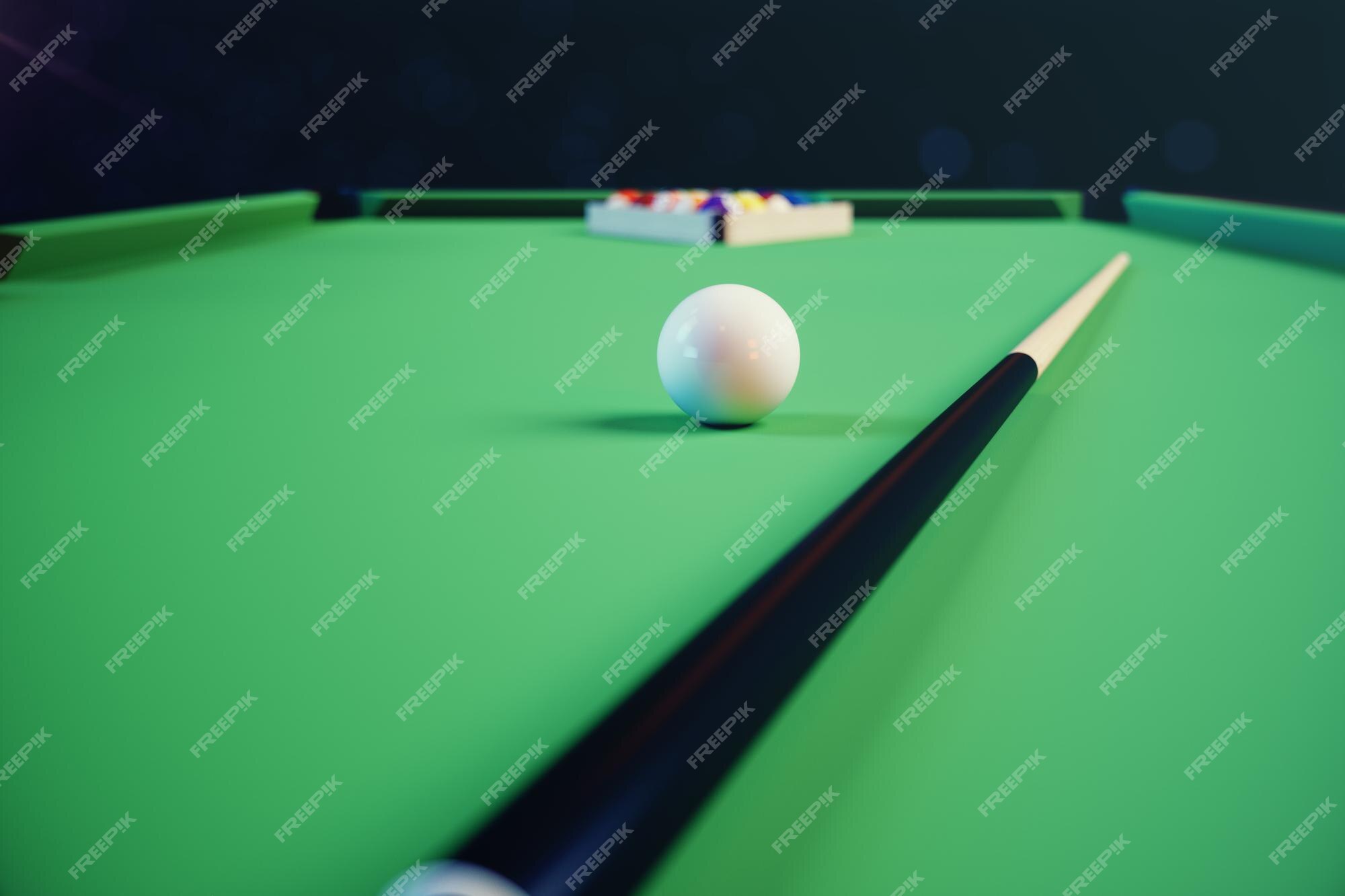 Esporte De Recreação De Ilustração 3D. Bolas De Bilhar Com Sugestão Na Mesa  De Bilhar Verde. Conceito De Esporte De Bilhar. Jogo De Bilhar De Piscina  Foto Royalty Free, Gravuras, Imagens e