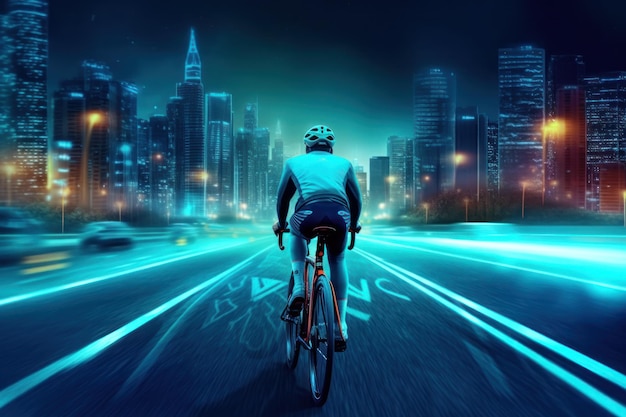 Esportista anda de bicicleta Ilustração AI GenerativexA