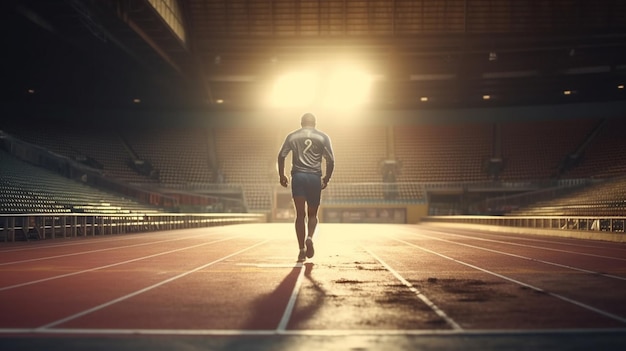 Esportista no estádio de corrida Generative Ai