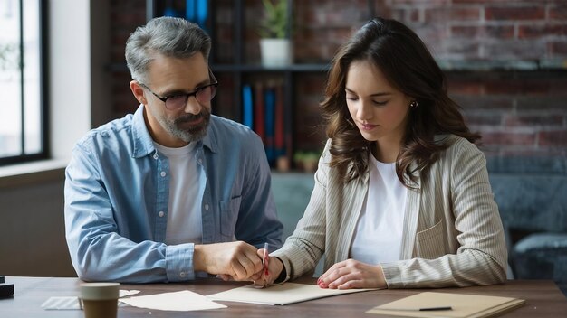 Foto la esposa firma el decreto de divorcio después de la decisión de ruptura