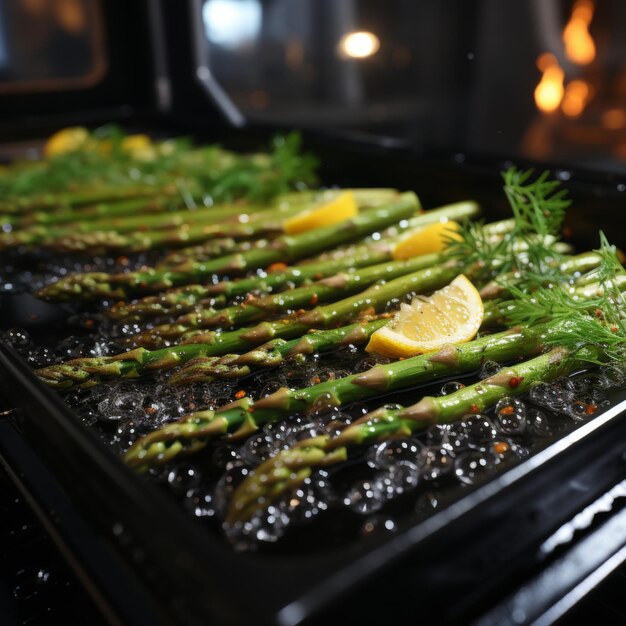 Foto espragos à la plancha asparagus grelhados muitas vezes molhados com azeite e salpicados com