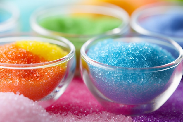 Espremer de açúcar de cor arco-íris