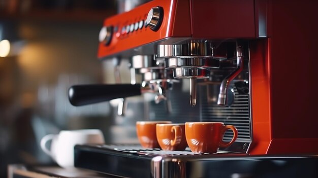Espresso aus der Kaffeemaschine im Café Generative Ai