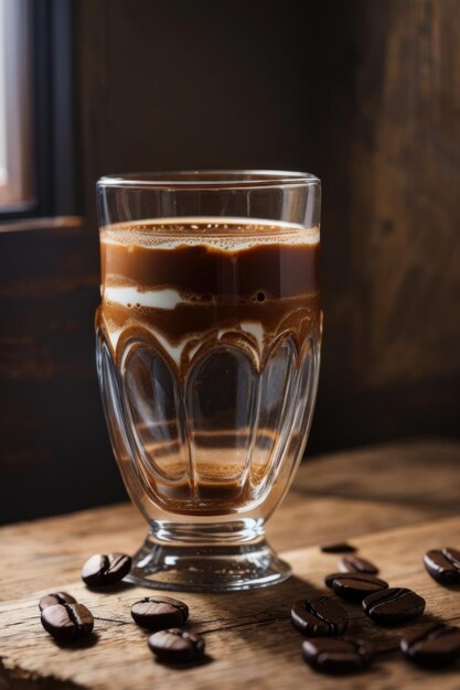 Espresso im Glas auf dem Tisch