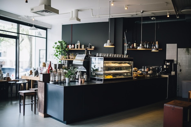 Espresso de terciopelo vibra en la cafetería negro