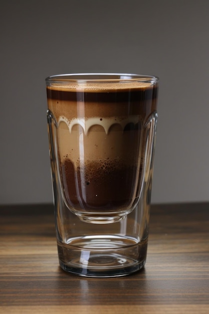 Espresso en vaso en la mesa