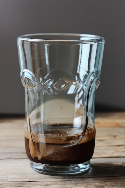 Espresso en vaso en la mesa