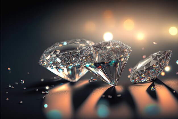 Espumante e cintilante, uma tecnologia de IA generativa de fundo de diamante brilhante