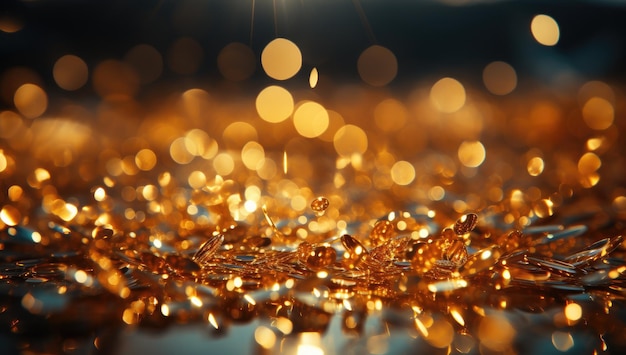 Espumante Luxo Dourado Glitter Bokeh Brilhos e Partículas