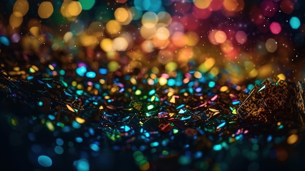 Espumante Luxo Glitter Bokeh Faíscas e Partículas Geradoras de IA