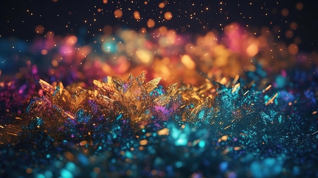 Espumante Luxo Glitter Bokeh Faíscas e Partículas Geradoras de IA