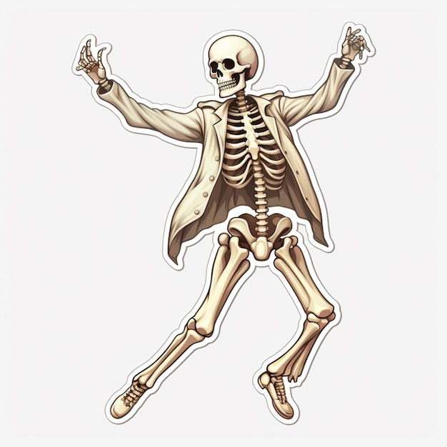 esqueleto arafed con traje y corbata con los brazos extendidos ai generativo