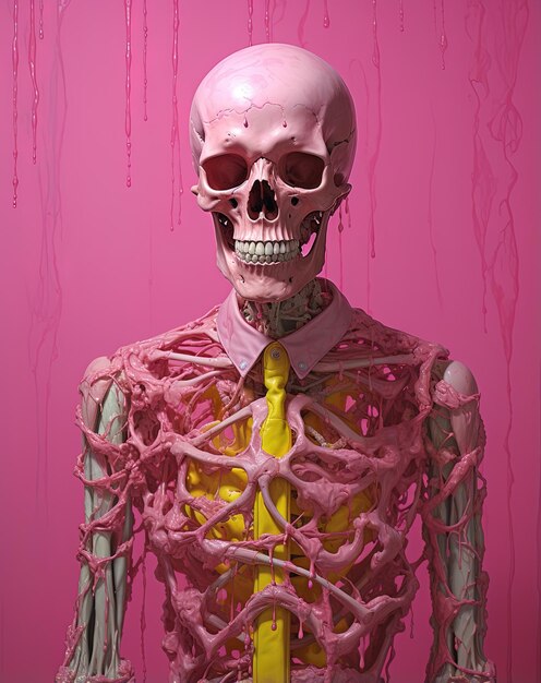 un esqueleto con una camisa que dice huesos en él