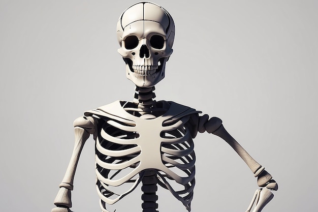 Un esqueleto de dibujos animados en un traje de momia con un vendaje en la IA generativa