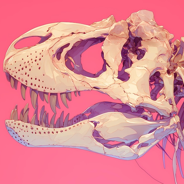 Esqueleto de dinosaurio en 3D