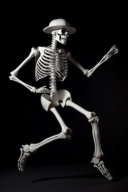 Esqueleto de Halloween Calabaza Acuarela Clipart dibujo sobre fondo blanco Esqueletos felices de Halloween