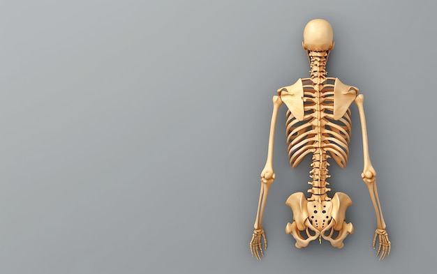 un esqueleto con un hueso y huesos en él