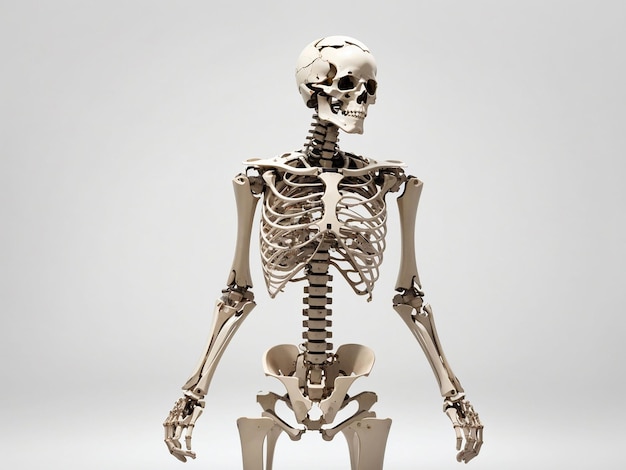 Esqueleto humano en un fondo blanco