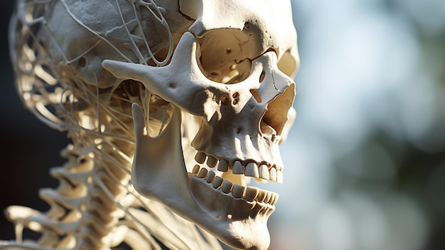 Esqueleto humano hueso animal y anatomía espeluznante imagen generada por IA