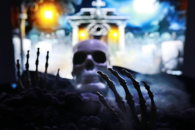 Esqueleto Zombie Mano saliendo de GraveYard HalloweenxA