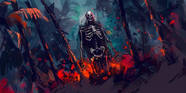 Esqueletos animados ejércitos terribles batallas medievales magos monstruos fantasía gótica