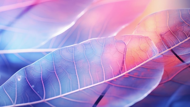 Esqueletos de hojas de magnolia y rayos X iridiscentes de hojas secas para ornamento artístico y creatividad