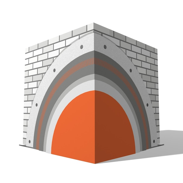 Esquema 3d de isolamento de parede de poliestireno