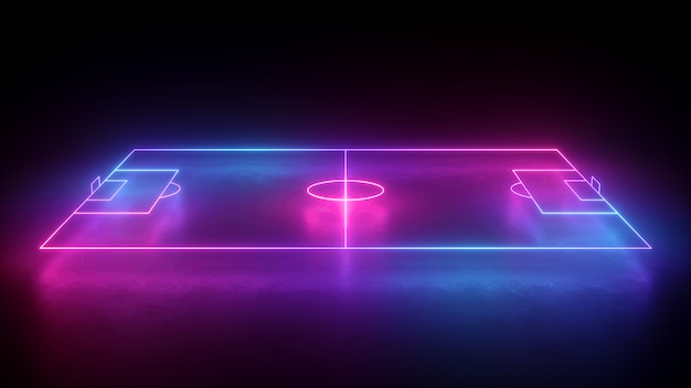 esquema de campo de futebol de neon