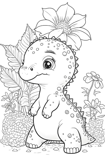 Foto esquema de garabato animal para dinosaurio