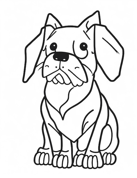 Esquema de página para colorear de Página para colorear de niños Ilustración de perro lindo