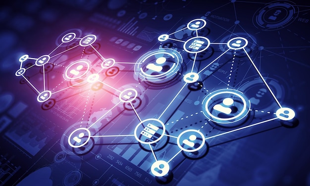 Esquema de redes sociales de medios mixtos