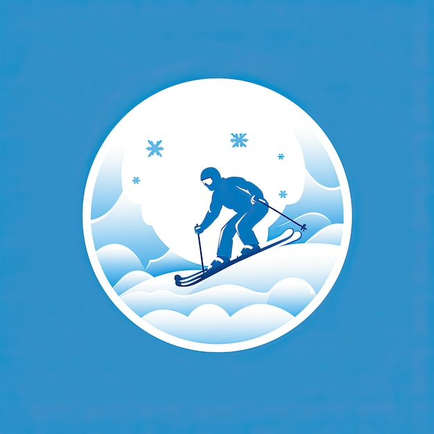 Esquiador en las montañas Ilustración vectorial de un esquiador en las montañas