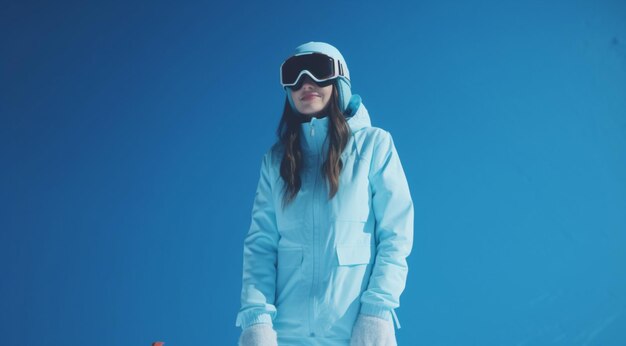 Esquiadora criada com tecnologia Generative AI