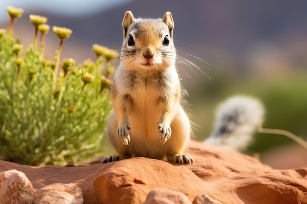 Foto esquilo antílope harris em ambiente natural do deserto