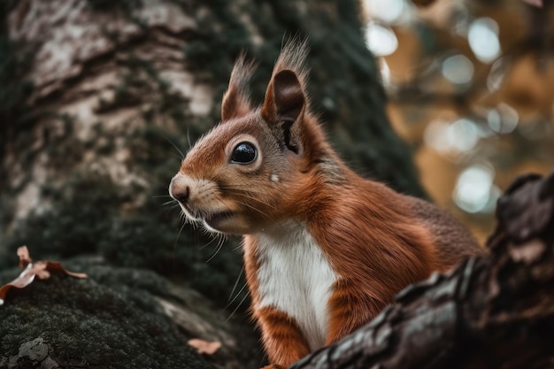 Esquilo em uma imagem de árvore