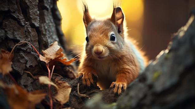 esquilo na floresta generativa ai