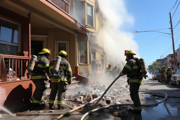 esquina del edificio donde se encuentra la boca de incendios