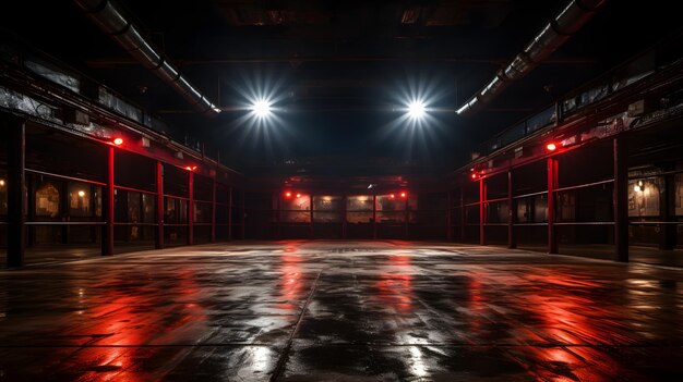 Foto esquina de foco de ring de boxeo