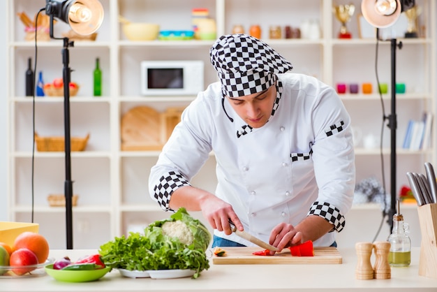 Foto essen kochen tv-show im studio