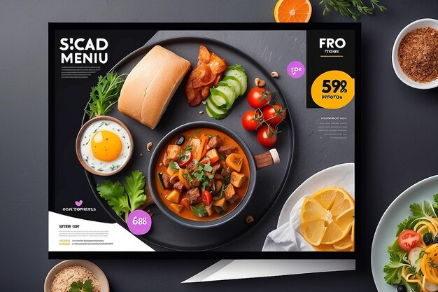 Essen kulinarische Werbung Vorlage mit Foto Social Media Post