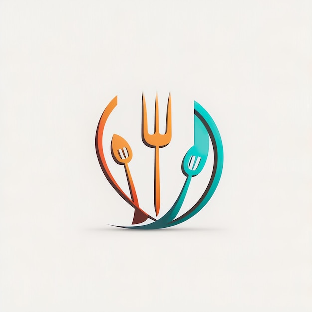 Foto essen sie ein gesundes restaurant-logo. diät, gesundheit, ernährung, leben, essen, essen, konzept, bestellen von lebensmitteln