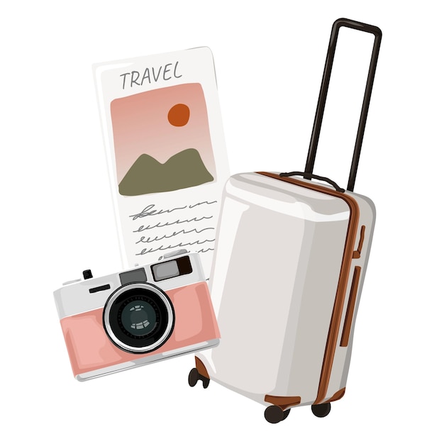 Essenciais de viagem png ilustração estética fundo transparente