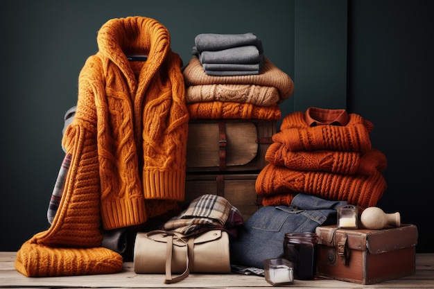 Foto essentials für die wintergarderobe