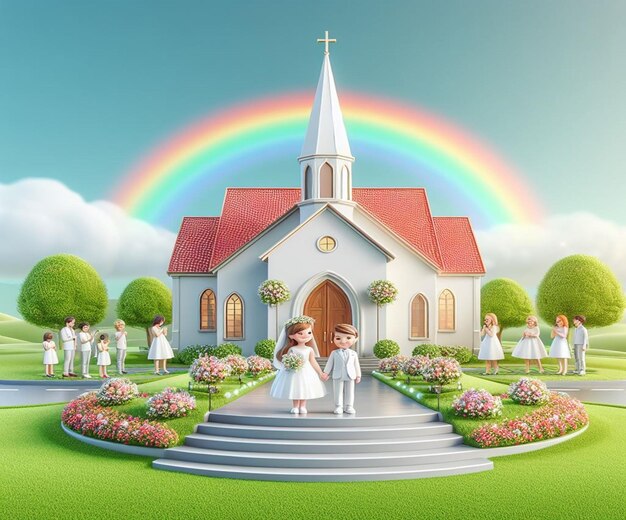 Foto esta bela ilustração 3d é gerada para o evento communione