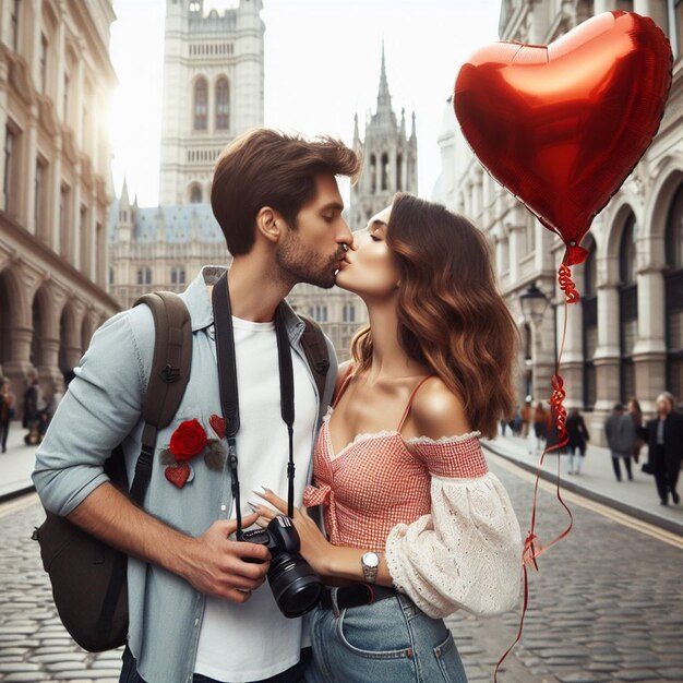 Foto esta bela ilustração é gerada para o dia internacional do beijo e o dia dos namorados