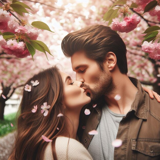 Esta bela ilustração é gerada para o Dia Internacional do Beijo e o Dia dos Namorados