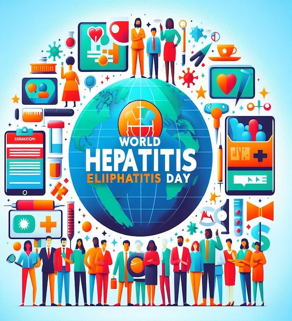 Foto esta bela ilustração é ilustrada para o dia mundial da hepatite